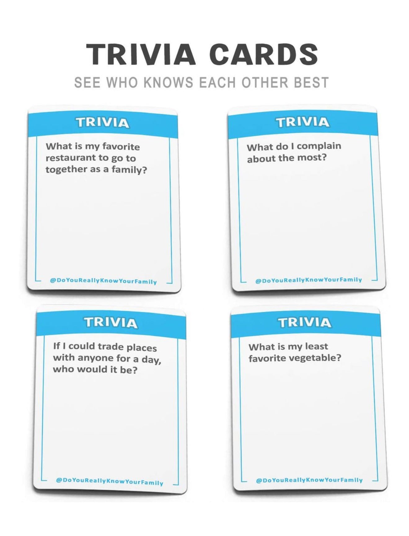 Do You Really Know Your Family? – 200 Card Game for Kids, Teens & Adults