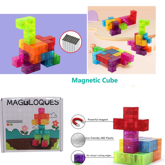 Magbloques 20-Piece Magnetic Building Cubes – STEM Educational Toy for Kids – Creative Construction Blocks for Boys and Girls