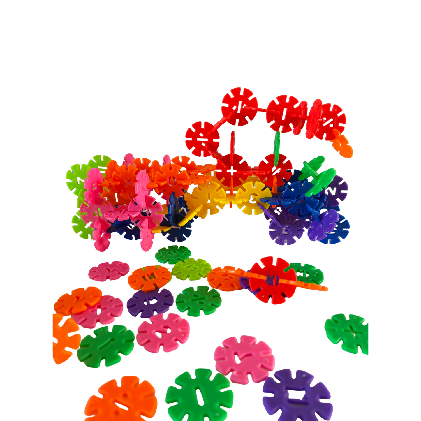 STEM Learning Toy Bundle – Montessori-Inspired 4-in-1 Educational Construction Set for Kids – Maths, Building & Creative Play (Interlocking Blocks + Discs + Number Board + Pin Art Board)